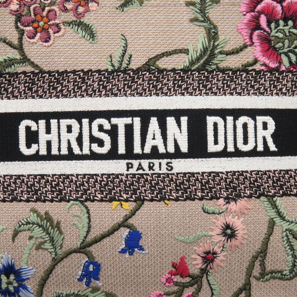 Christian Dior Book Tote Small Floral Pattern Bag Beige - Picture 6 of 9